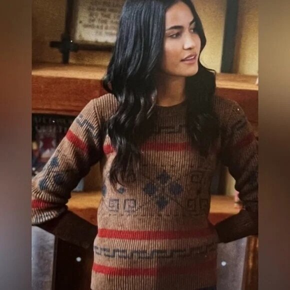 Free People Pendleton Westerly Pullover Wool Crewneck Sweater Sz XS X Small NWT - Picture 2 of 7